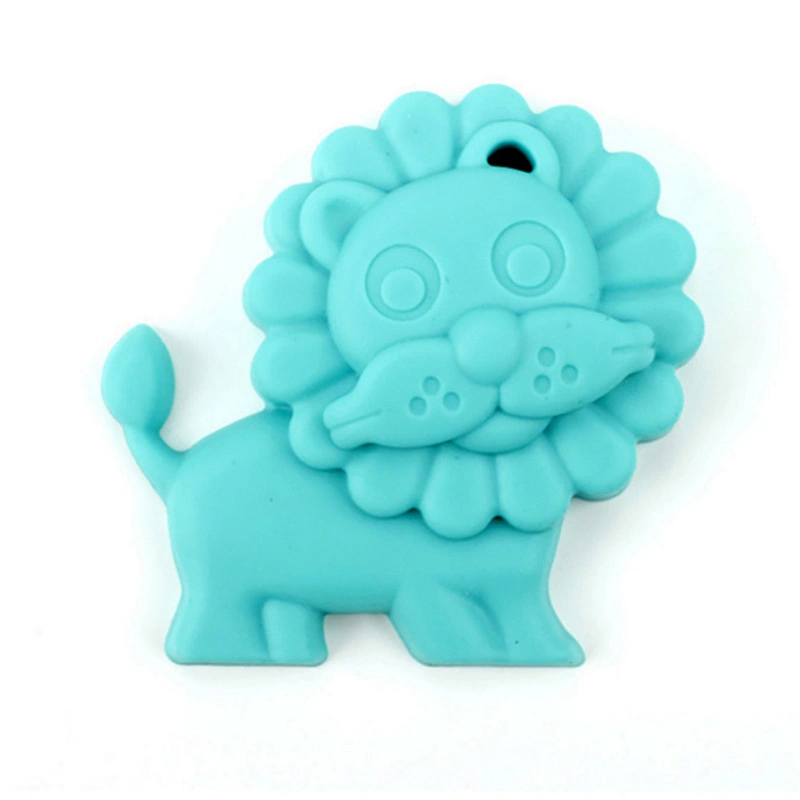 Hot Selling BPA-Free Silicone chew teething toy Animal Lion Teething Pendant Silicone Safety