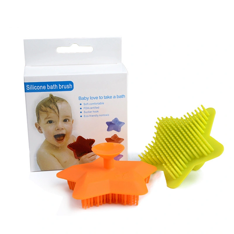 Baby massaging Silicone Shampoo  Brush Shower Body Bath  facial cleanser  hair  brush Infant Massage Brushes