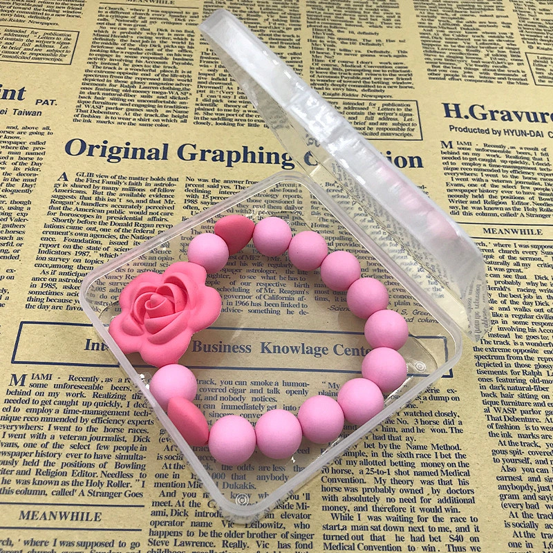 Safety and environmental protection bead bracelet tooth gel  rose bracelet baby molars tooth silicone beads baby teether