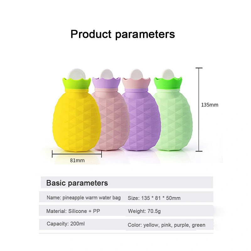2020 OEM/ODM waterproof explosion-proof Pineapple hot water bottle rubber for baby and mother for keeping warm