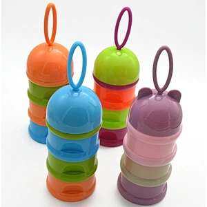 Wholesale low moq 3 compartments milk powder formula dispenser kids storage box baby container cans for hot sale