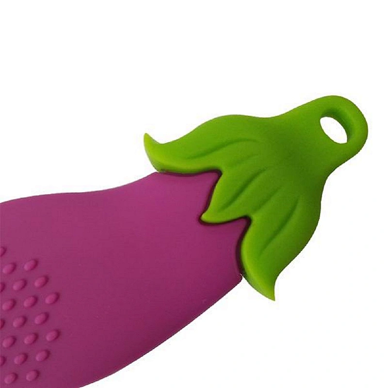 Soft  eggplant silicone baby teether toys