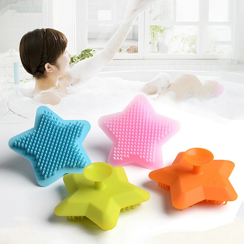 Baby massaging Silicone Shampoo  Brush Shower Body Bath  facial cleanser  hair  brush Infant Massage Brushes