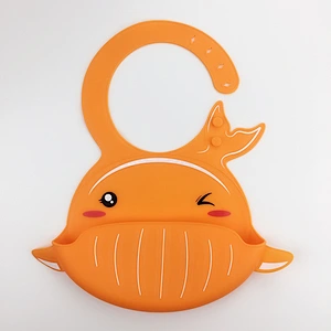 New Design Silicon Waterproof Baby Bibs for Girls and Boys with Catcher