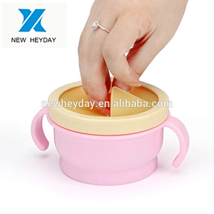 Wholesale customized silicone baby snack container serving  baby snack tray  cup