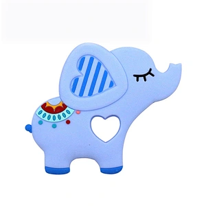 Non-Toxic BPA Free silicone  elephant baby gel teether carton animal soft teether toy