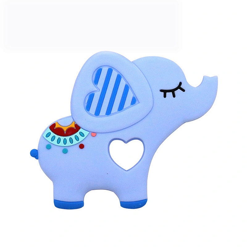 Non-Toxic BPA Free silicone  elephant baby gel teether carton animal soft teether toy