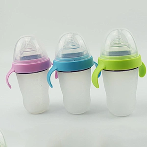 oem  Natural anti-flatulence silicone body  baby  bottle  wide mouth  bottle  label Toddler Milk Drinking Bottle Feeding Nursing