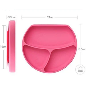 2020 New Infant anti-fall integrated foldable practical silicone type grid complementary food plate for baby for feeding