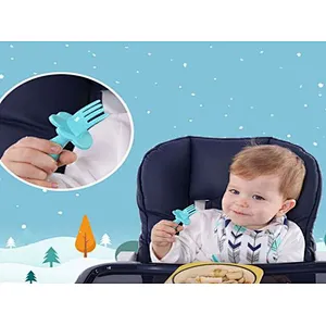 2020 hot sale silicone baby spoon&fork