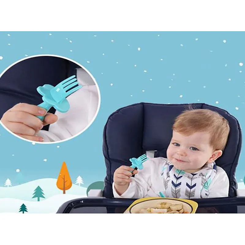 2020 hot sale silicone baby spoon&fork