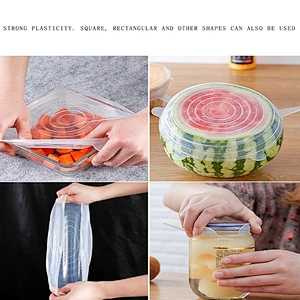 2020 Amazon top sellers  elastic stretchable seal leakproof healthy food grade silicone fresh cover for kitchen