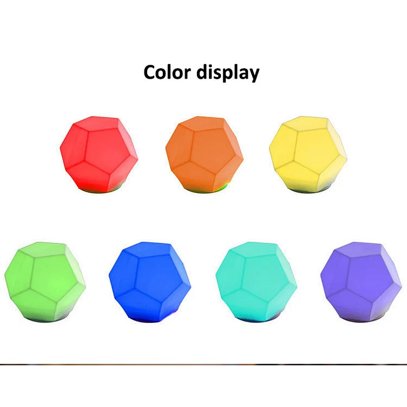 2020 Amazon top sellers Christmas Gifts colorful geometric silicone night light charging  for baby for sleeping
