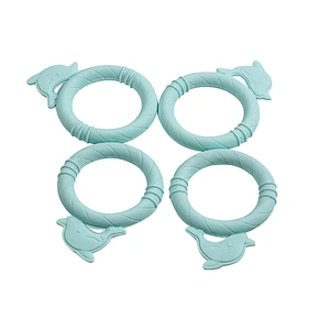NEW DESIGN Food Grade Whale shape Reusable Silicone Baby Bib Teether