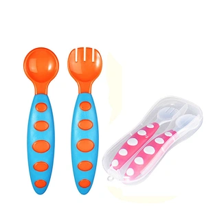 factory wholesale  kids travel pp material tuning set spoon fork set baby