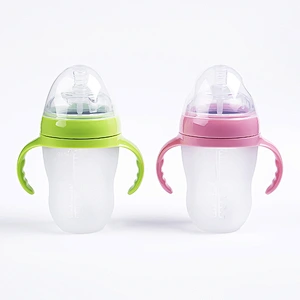 Best seller  250ml soft  silicone baby feeding bottle with   heat-resistance  ppsu material