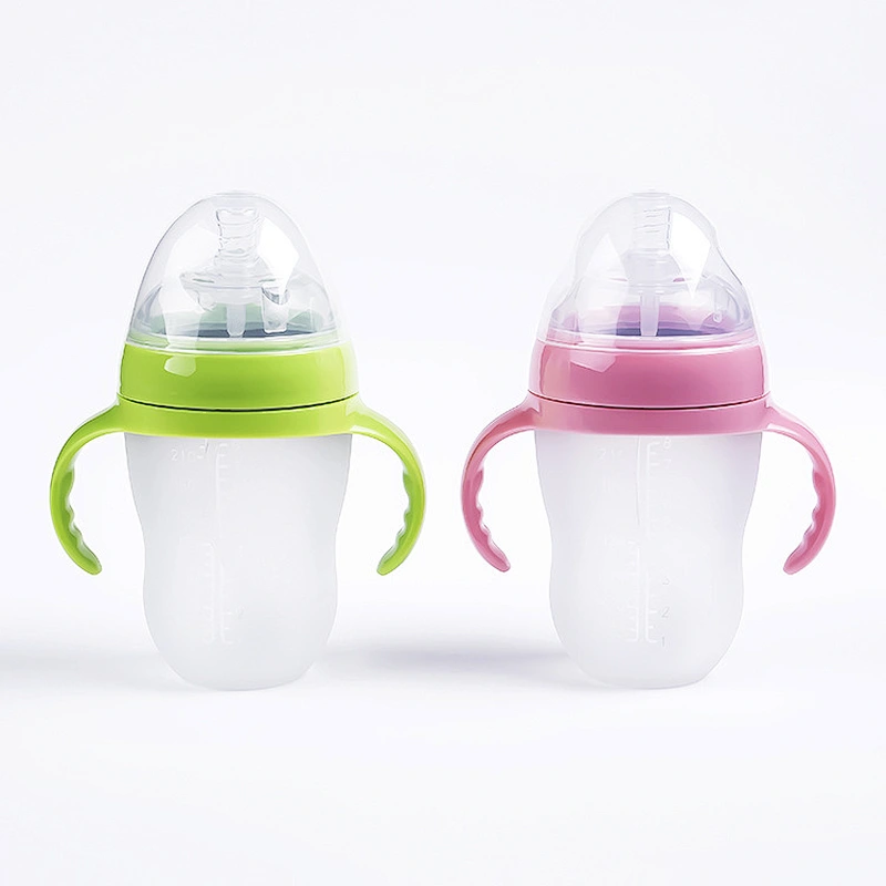 Best seller  250ml soft  silicone baby feeding bottle with   heat-resistance  ppsu material