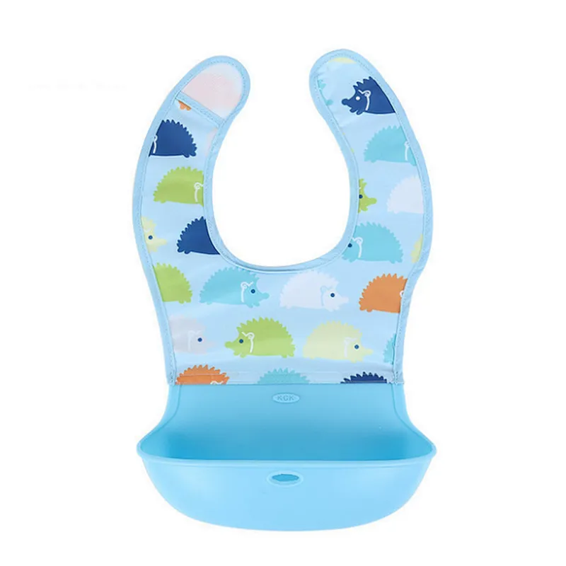 Embroidered Custom Printing Food Drade Silicone Baby Bandana Drool Bibs Hook Dnd Loop Fastener For Children