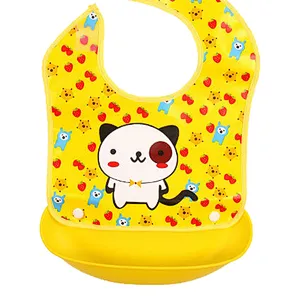 Factory  price custom made  printed detachable waterproof  silicone  bibs for baby