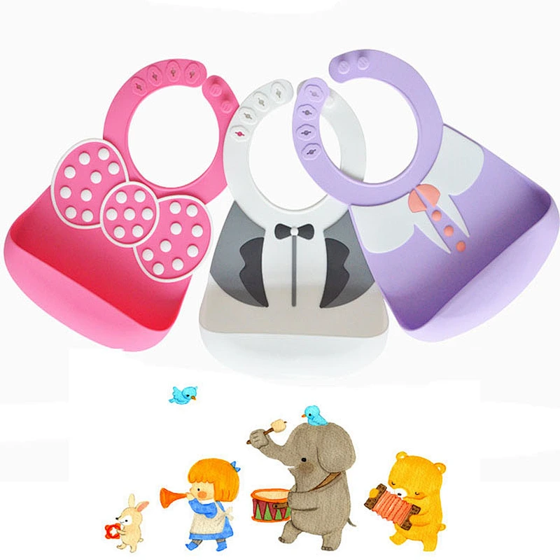 Waterproof Case Food Grade Silicone Baby Bandana Drool Bibs For Children