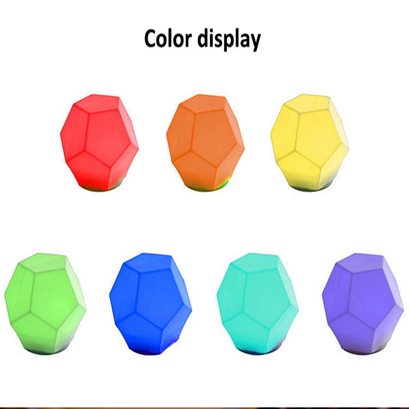 waterproof lightweight baby favorite cute colorful geometric silicone night light charging  for baby for sleeping