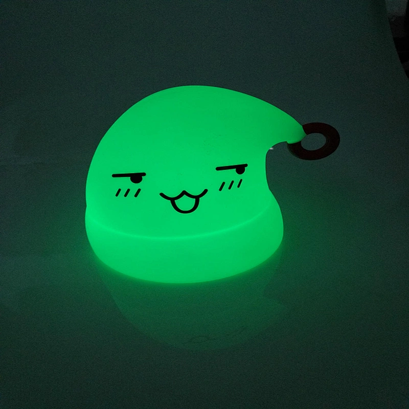 custom colorful LED smile face silicone snowman light for baby for sleeping
