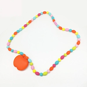 latest design african beads  chew necklace Teether Silicone Teething Beads Chew Necklace Bracelets cord Wholesale custom