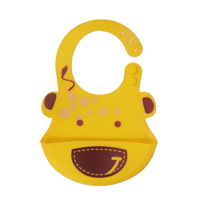 Portable waterproof bib silicone wearing with cartoon printed disposable baby washable bandana bibs china factory