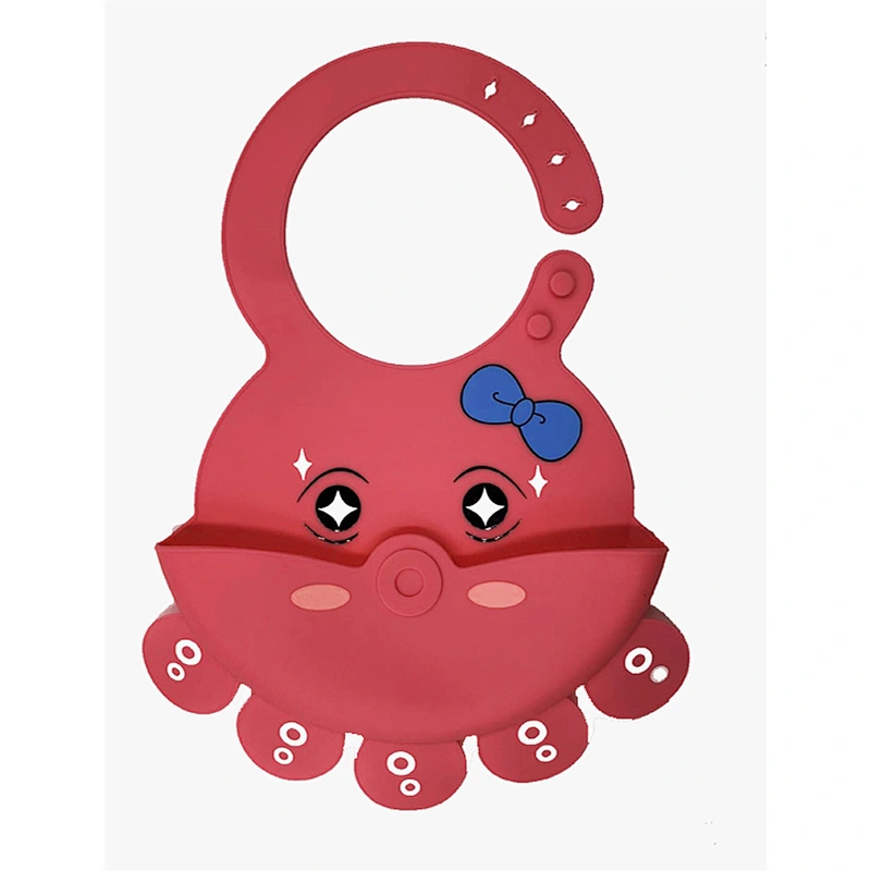 Hot selling 3d organic silicone baby printed bibs with sea animal shape