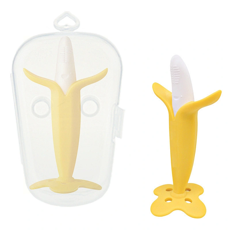 Food grade  soft baby finger silicone baby training toothbrush