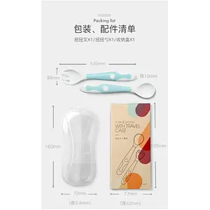 BPA FREE Funny cute safe soft easy to clean food-grade  spoon and fork for Baby for feeding
