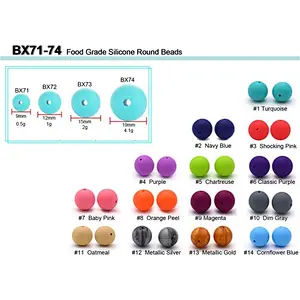 Amazon top sellers BPA free safe soft 12MM bead molars chewable silicone round beads DIY necklace jewelry accessories  for baby
