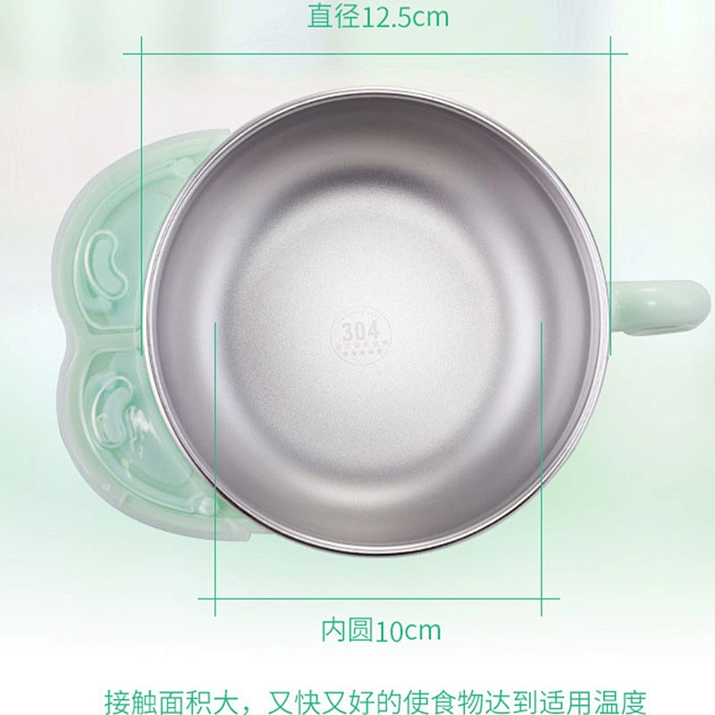 304 stainless steel Food grade silicone  suction cup bowl for baby