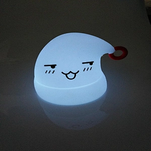 custom colorful LED smile face silicone snowman light for baby for sleeping
