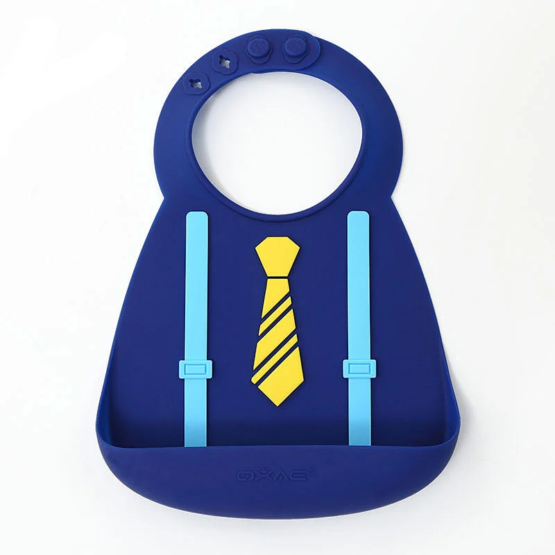 waterproof new baby bibs  pack Adjustable blank  cartoon screen printed  set bibs  with Food Catcher for children