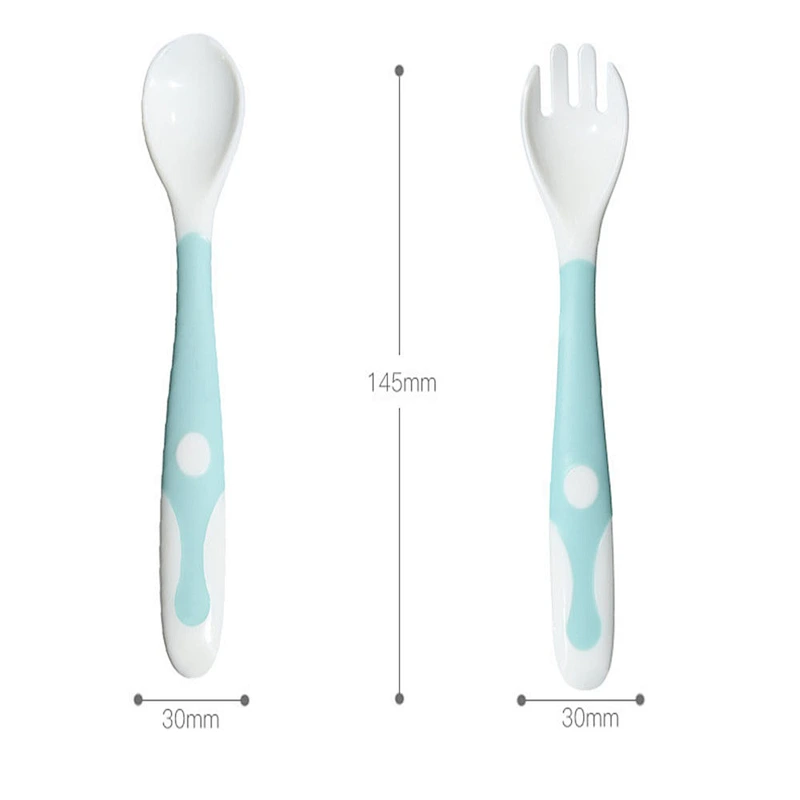 BPA FREE Funny cute safe soft easy to clean food-grade  spoon and fork for Baby for feeding