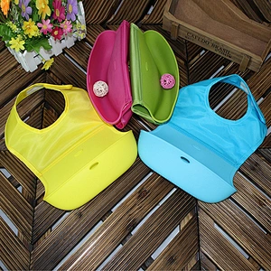 customized waterproof FDA Soft Kids Silicone Baby Bib, Feeding Baby Bibs with pocket