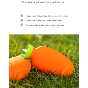 2020 Amazon top sellers waterproof and explosion-proof shape cute carrot hot water bottle for baby amd mother for keeping warm