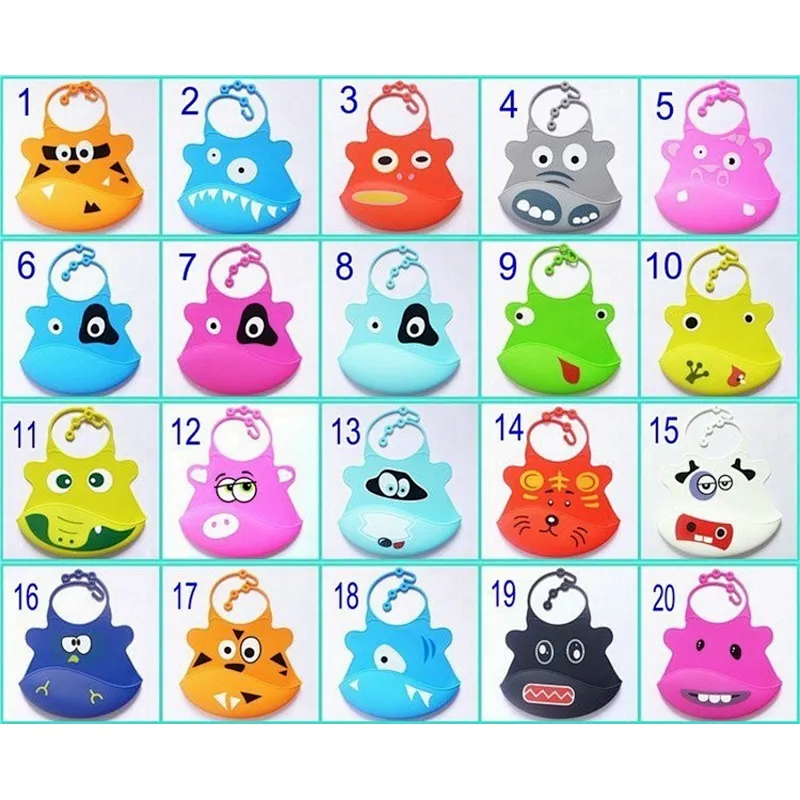 2020 waterproof FDA Soft Baby Bib Easily Clean Silicone Bibs