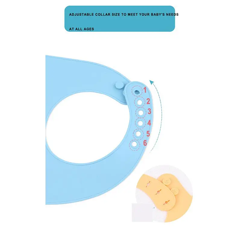 2020 OEM/ODM waterproof foldable easy to clean and carry baby bib food grade silicone for feeding