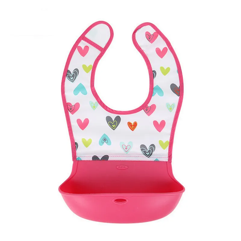 Embroidered Custom Printing Food Drade Silicone Baby Bandana Drool Bibs Hook Dnd Loop Fastener For Children