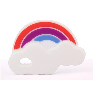 BPA free Funny cute safe food-grade silicone rainbow teether for Baby molars