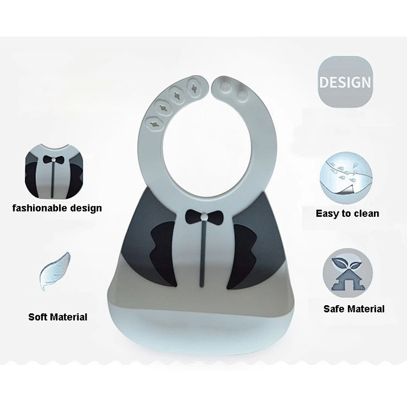 Waterproof Case Food Grade Silicone Baby Bandana Drool Bibs For Children