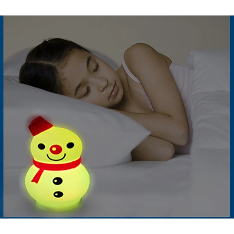 Hot selling colorful christmas light silicone night light charging  for baby for sleeping