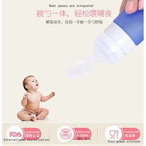2020 new eco-friendly FDA-certified food grade silicone extruded food supplement bottle set for baby for feeding