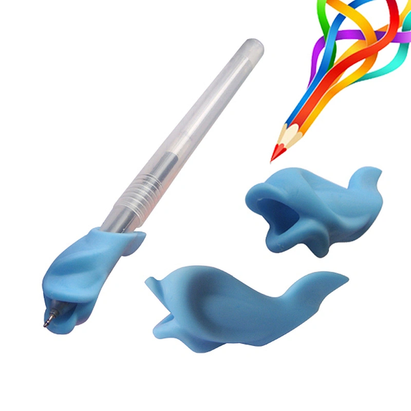 custom soft Kids rubber holder animal silicone pencil grip