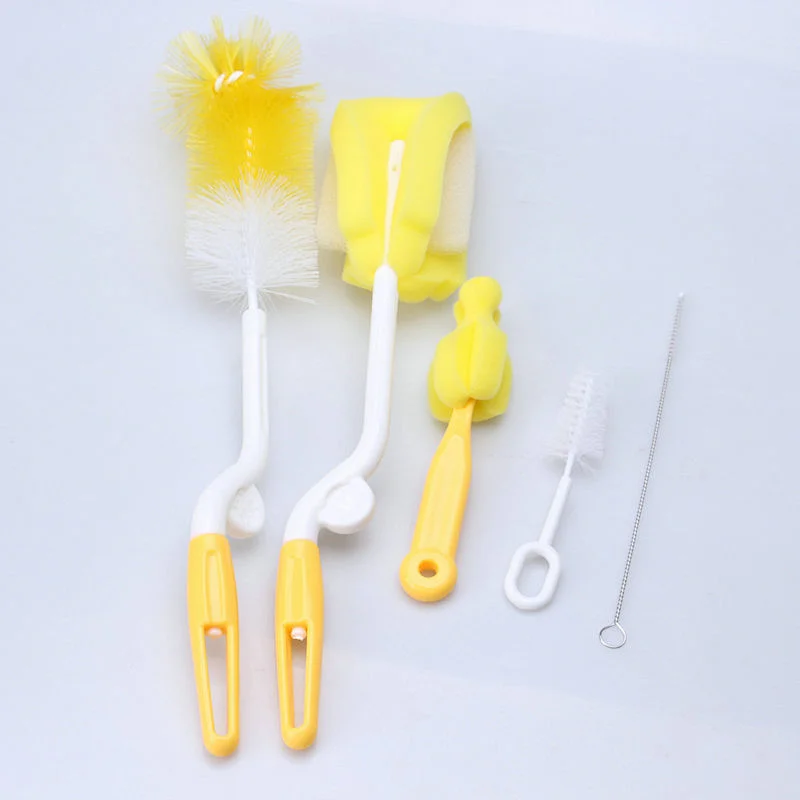 5x Baby Feeding Bottle Cleaning Brush Set Brush Sponge Cleaner Straw Nipple Cleaning Tool Straws Coffee Cleaning