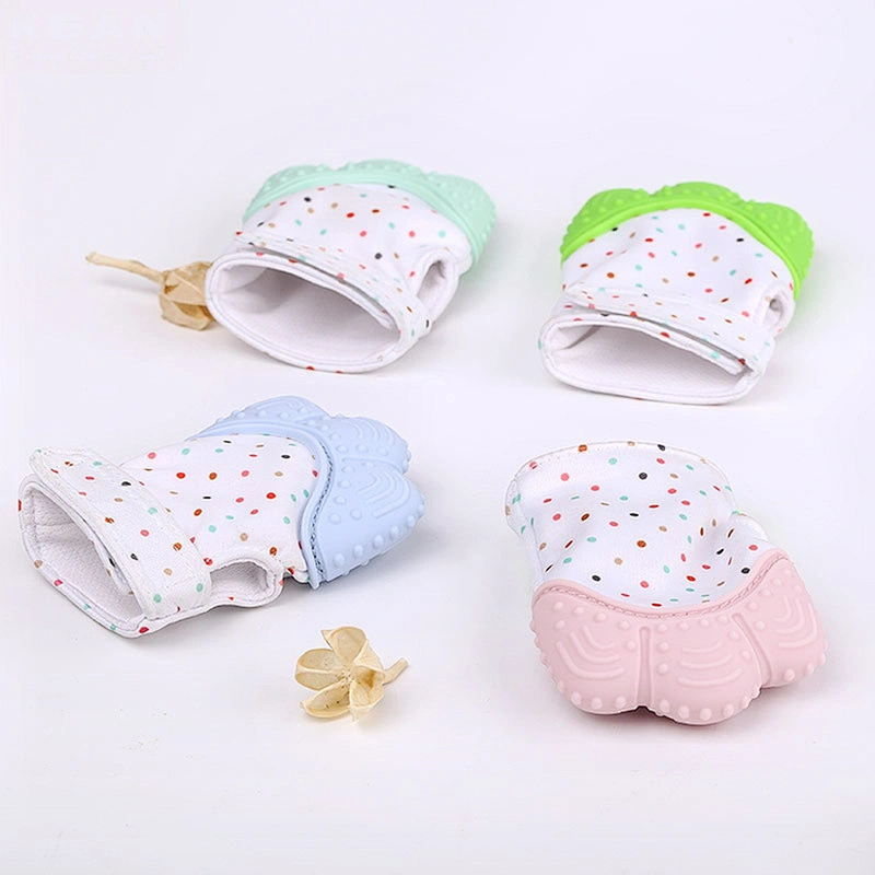 Newest High Quality glove teether funny silicone teething baby mittens wearable on sale