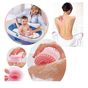 2020 Amazon top sellers soft durable flexible waterproof food-grade silicone bath brush for baby for bath