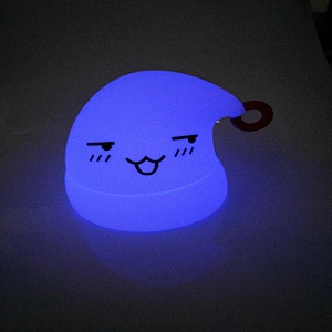 custom colorful LED bed sensor silicone snowman light for baby for sleeping
